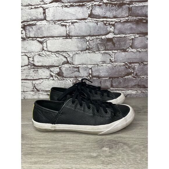 Kate Spade Saturday PF-Flyers Black Leather Low Top Sneakers Women Sz 8M US/39EU - Picture 8 of 16